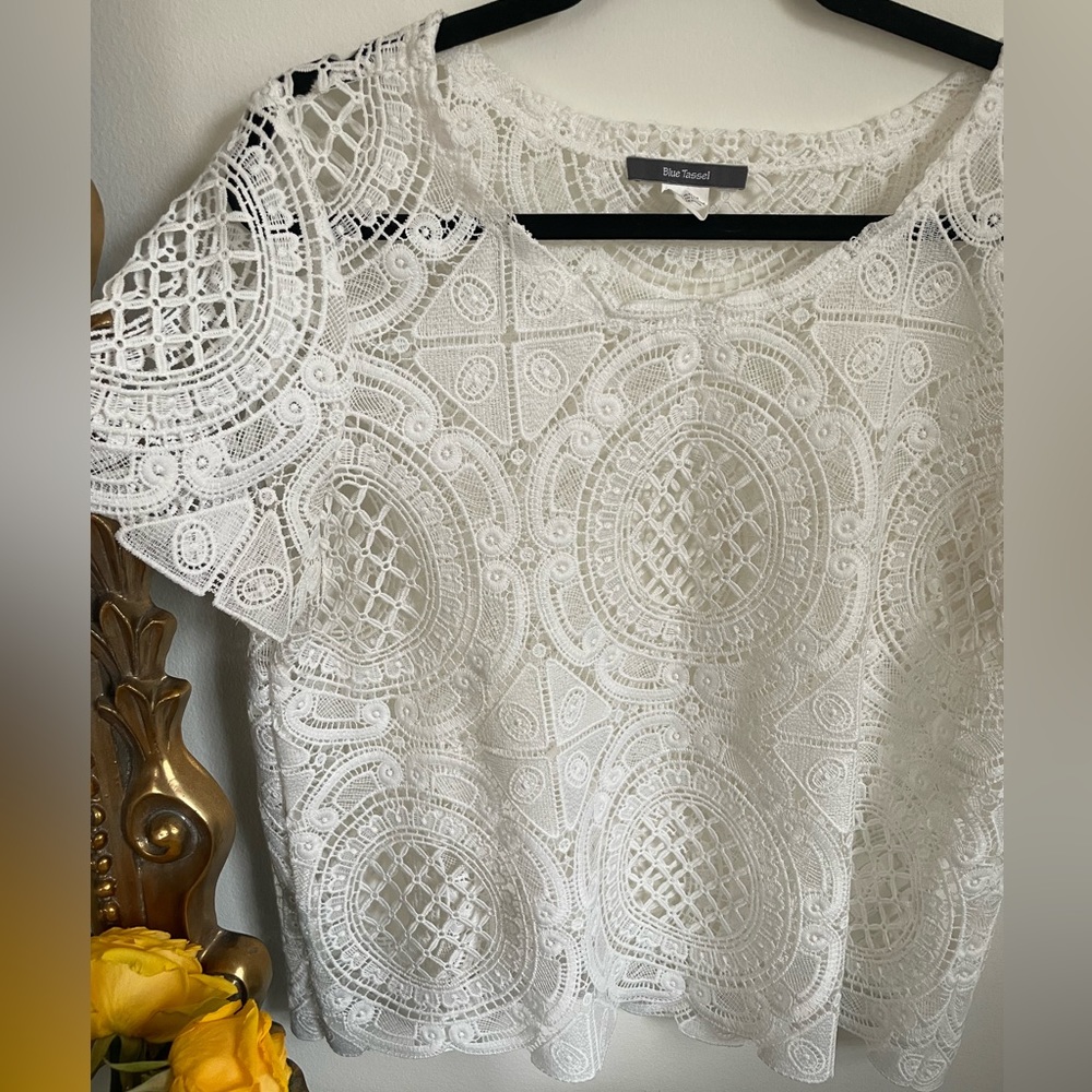 Anthropologie Lace Cut Blouse - Picture 2 of 3